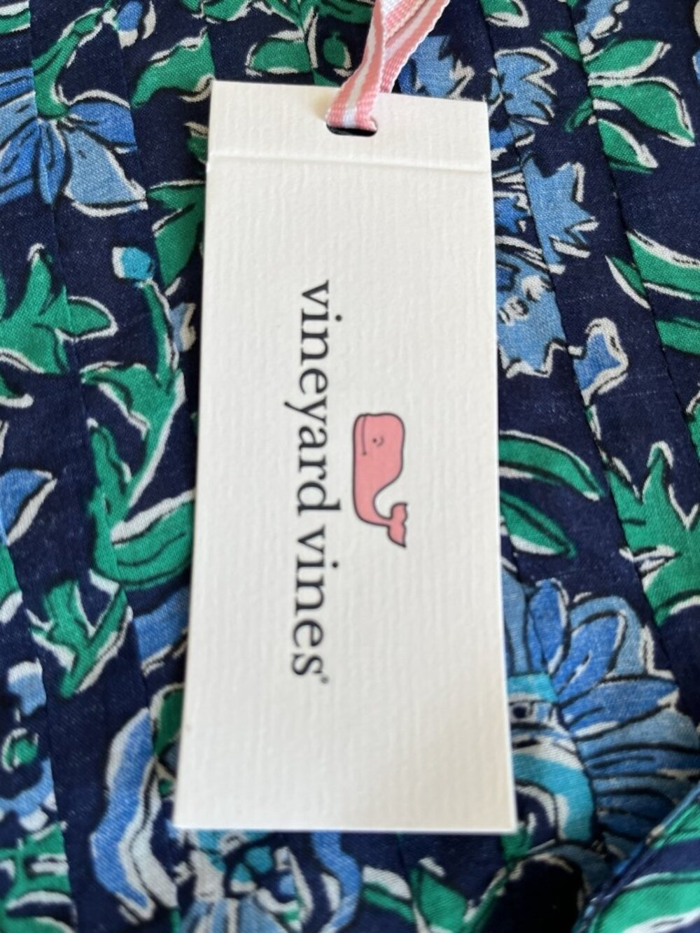 Vineyard Vines Floral Pleated Top Blue Green 3X NWT Boho - Picture 7 of 16